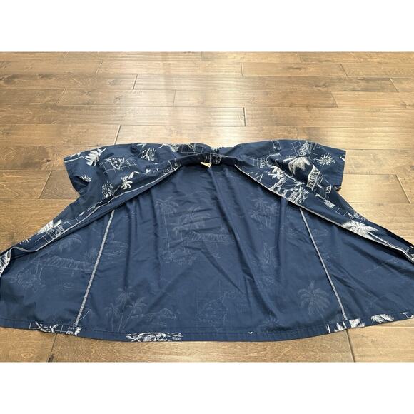 Royal Creations Mens Blue Hawaiian Tropical Map Print Button Up Shirt Size XL - Picture 5 of 8